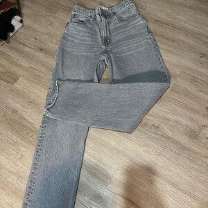 Abercrombie & Fitch Gray High-Rise Straight Jeans